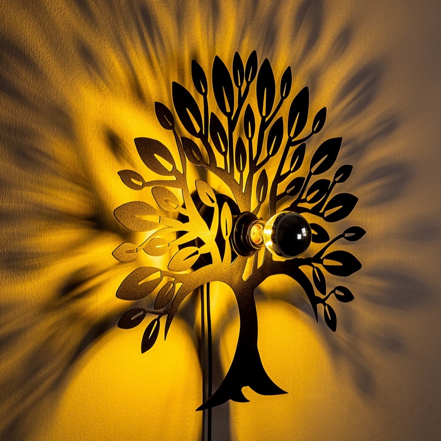 Aplique de pared HEART TREE 1xE27/40W/230V negro