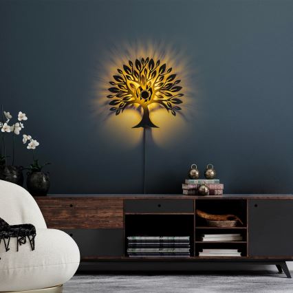 Aplique de pared HEART TREE 1xE27/40W/230V negro