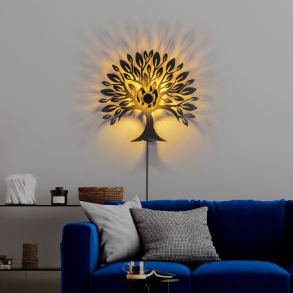 Aplique de pared HEART TREE 1xE27/40W/230V negro