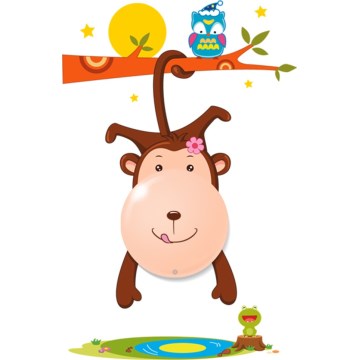 Aplique de pared infantil LED MONKEY LED/0,6W/3xAAA