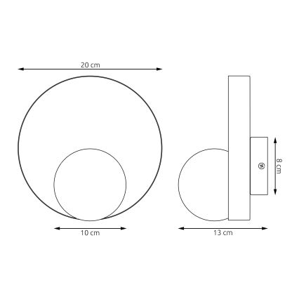 Aplique de pared KIDO 1xG9/8W/230V negro