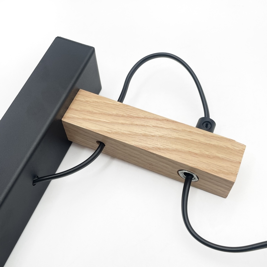 Aplique de pared LEANDRA 1xE27/15W/230V roble/negro