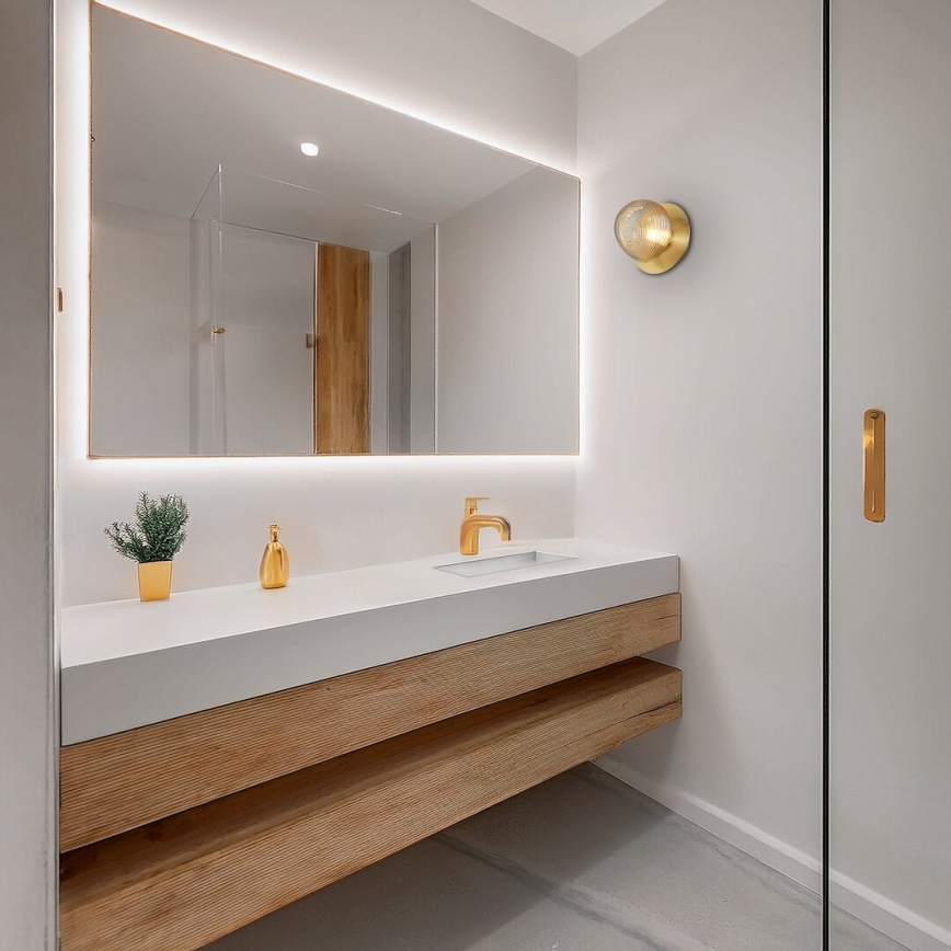 Aplique de pared LED BOLLA LED/3W/230V dorado/beige ahumado