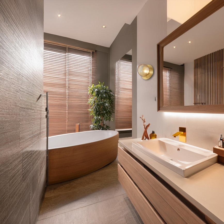 Aplique de pared LED BOLLA LED/3W/230V dorado/beige ahumado