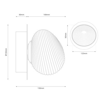 Aplique de pared LED BOLLA LED/3W/230V dorado/beige ahumado