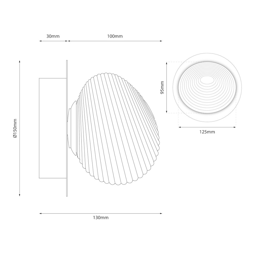 Aplique de pared LED BOLLA LED/3W/230V dorado/beige ahumado