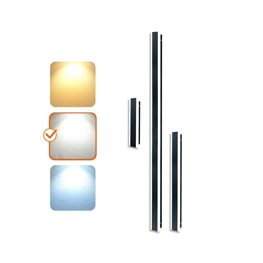 Aplique de pared LED exterior MIRANA S LED/12W/230V 4000K IP44 60 cm negro