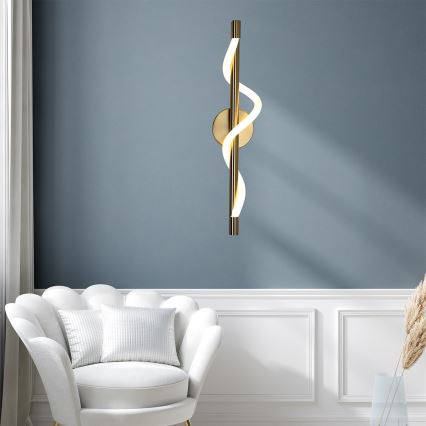 Aplique de pared LED MELECA LED/12W/230V 3000/4000/6000K, acabado dorado