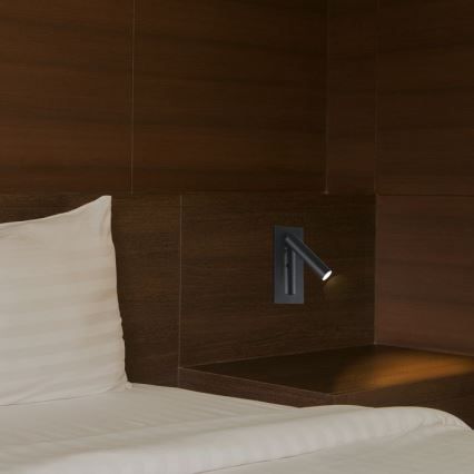 Aplique de pared LED orientable LED/2W/230V 3000K negro