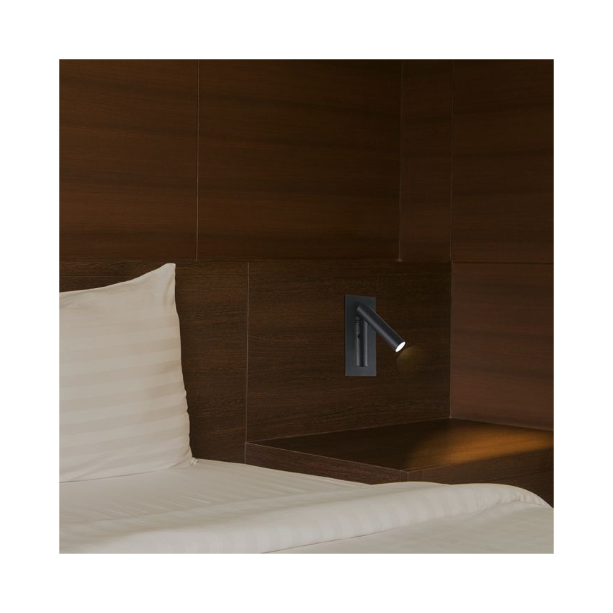 Aplique de pared LED orientable LED/2W/230V 3000K negro