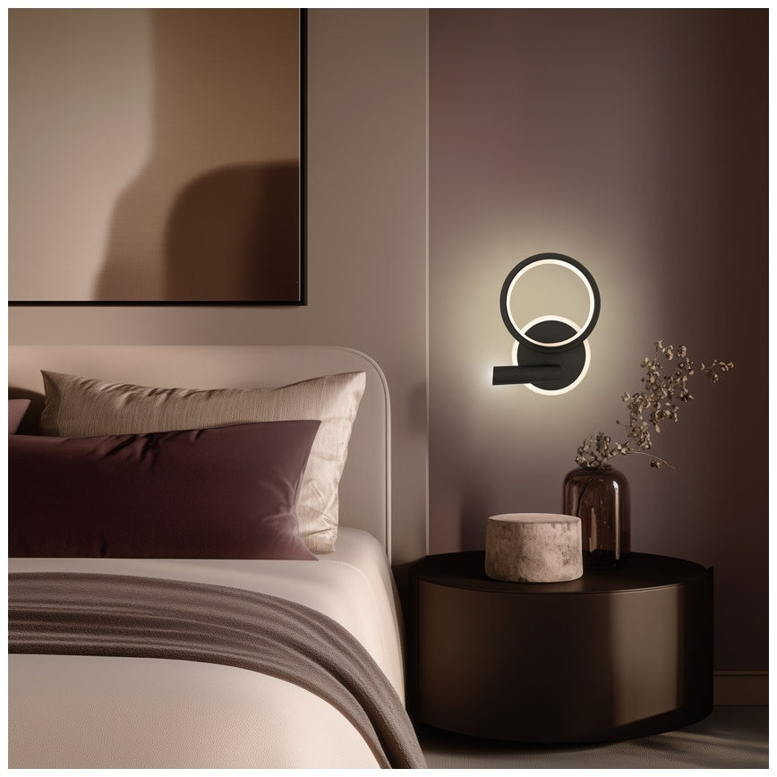 Aplique de pared LED orientable MONET LED/16W/230V negro