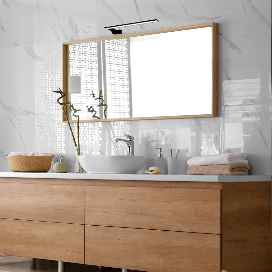 Aplique de pared LED para baño SHINE/11W/230V 45 cm IP44 negro