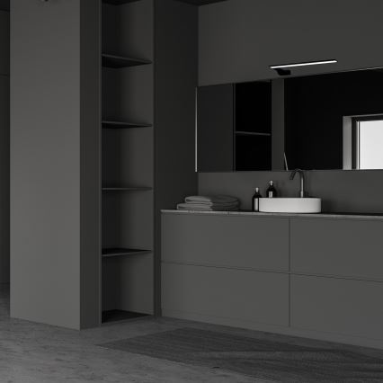 Aplique de pared LED para baño SHINE/11W/230V 45 cm IP44 negro