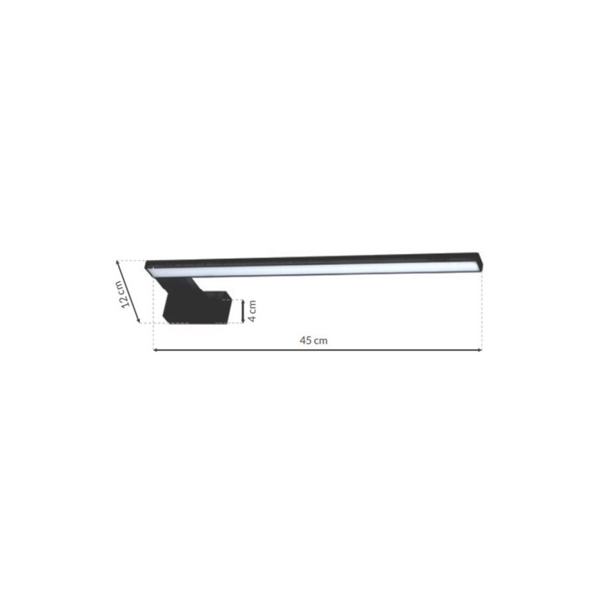 Aplique de pared LED para baño SHINE/11W/230V 45 cm IP44 negro