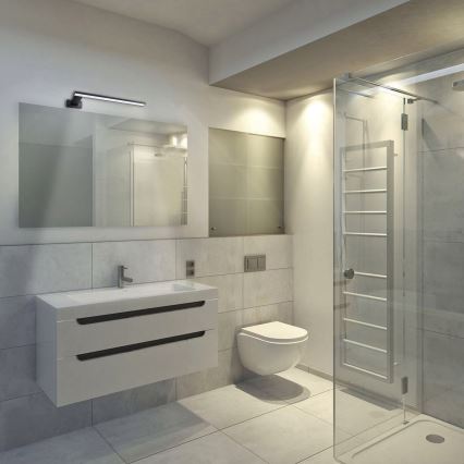 Aplique de pared LED para baño SHINE LED/11W/230V 42 cm IP44 negro