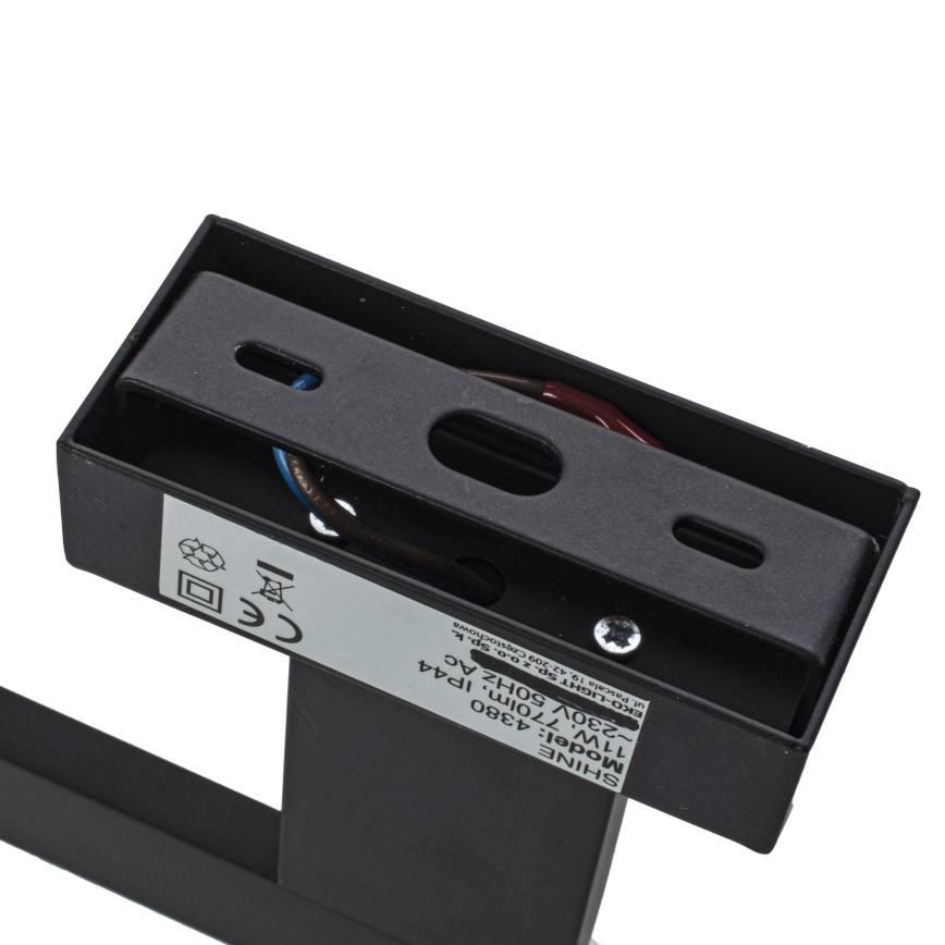 Aplique de pared LED para baño SHINE LED/11W/230V 42 cm IP44 negro