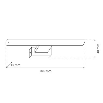 Aplique de pared LED para baño SHINE LED/7W/230V 30 cm IP44 cromo brillante