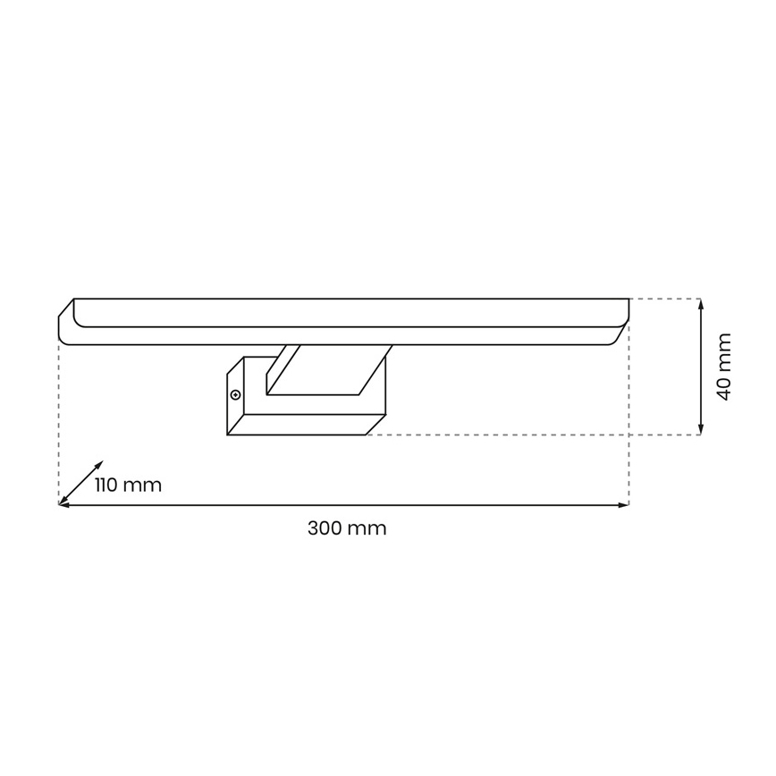 Aplique de pared LED para baño SHINE LED/7W/230V 30 cm IP44 cromo brillante