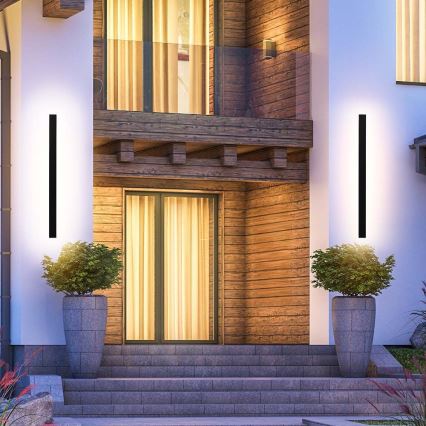 Aplique de pared LED para exterior/23W/230V 4000K IP65 141 cm negro