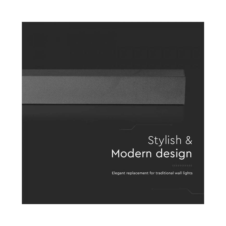 Aplique de pared LED para exterior/23W/230V 4000K IP65 141 cm negro