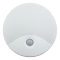 Aplique de pared LED para exterior con sensor de movimiento, 18 W, 230 V, IP44, blanco