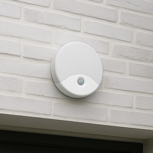 Aplique de pared LED para exterior con sensor de movimiento, 18 W, 230 V, IP44, blanco