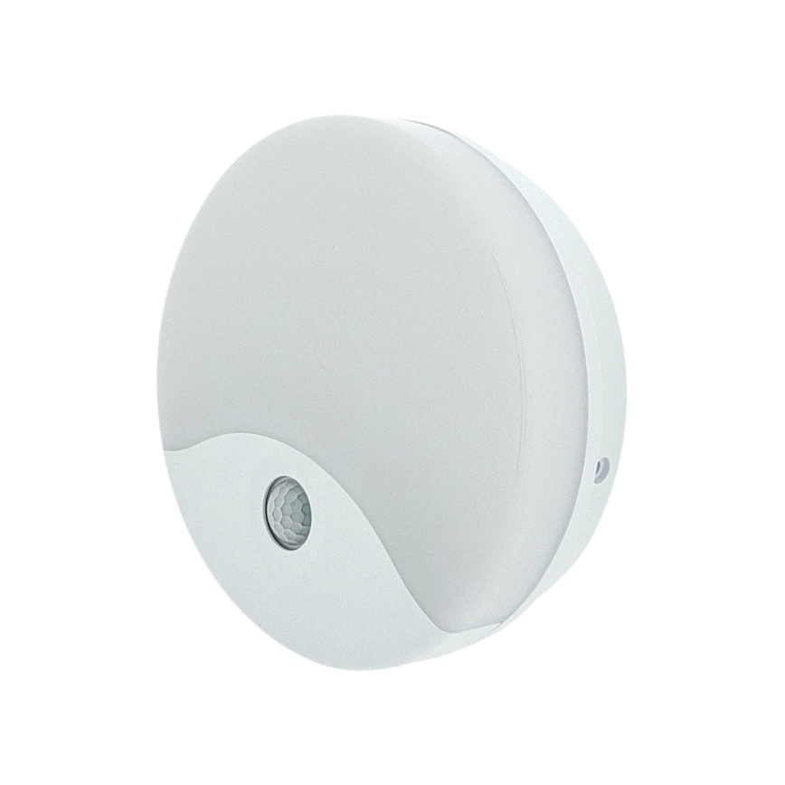 Aplique de pared LED para exterior con sensor de movimiento, 18 W, 230 V, IP44, blanco