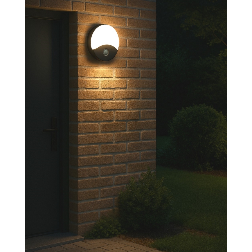 Aplique de pared LED para exterior con sensor de movimiento LED/18W/230V IP44 antracita