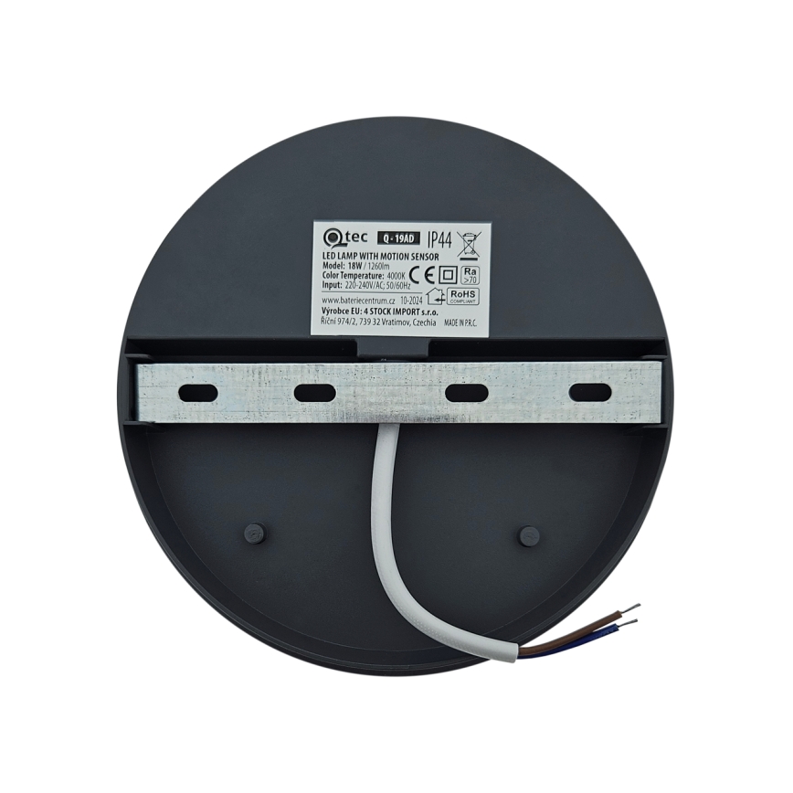 Aplique de pared LED para exterior con sensor de movimiento LED/18W/230V IP44 antracita
