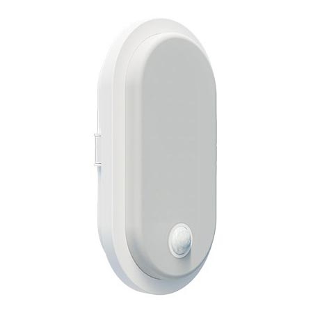 Aplique de pared LED para exterior con sensor de movimiento y sensor crepuscular OVAL LED/10W/230V IP65 blanco