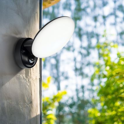 Aplique LED de exterior con sensor de movimiento y de crepúsculo OLAF LED/10W/230V IP44 negro