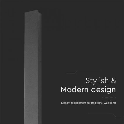 Aplique de pared LED para exterior LED/10W/230V 4000K IP65 51 cm negro