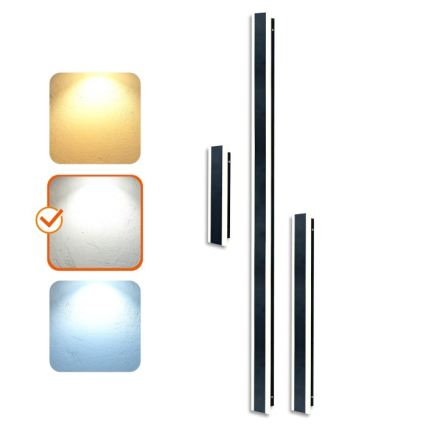 Aplique de pared LED para exterior MIRANA S LED/25W/230V 4000K IP44 120 cm negro