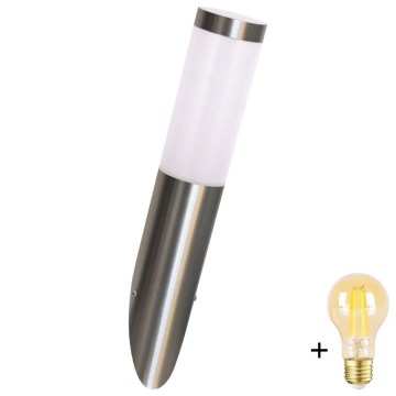 Aplique de pared LED regulable para exterior LIVIA 1xE27/6W/230V 2700-6500K Wi-Fi IP44 plateado