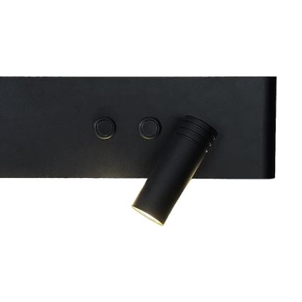 Aplique de pared LED RESORT LED/10W/230V + LED/3W, negro, derecho