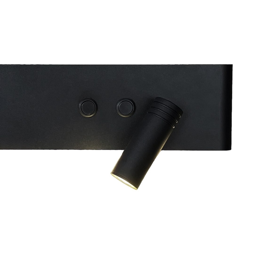 Aplique de pared LED RESORT LED/10W/230V + LED/3W, negro, derecho