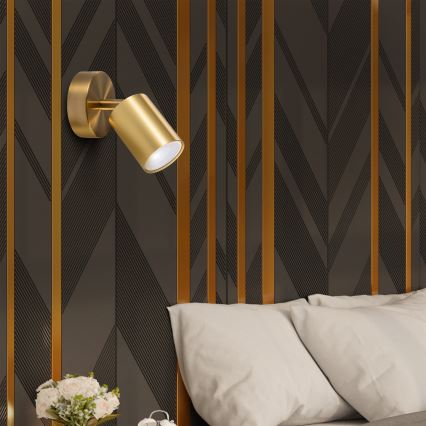 Foco de pared LED RGBW regulable GOLDI 1xGU10/6W/230V 3000K dorado + control remoto