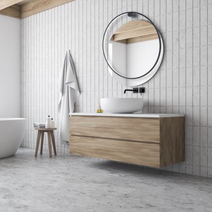 Aplique de pared LED SATURNO 46W/230V Ø 80 cm IP44 negro