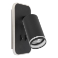 Aplique de pared LED tipo spot PIPE 1xGU10/10W/230V + LED 6W, negro