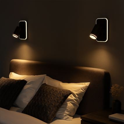 Aplique de pared LED tipo spot PIPE 1xGU10/10W/230V + LED 6W, negro