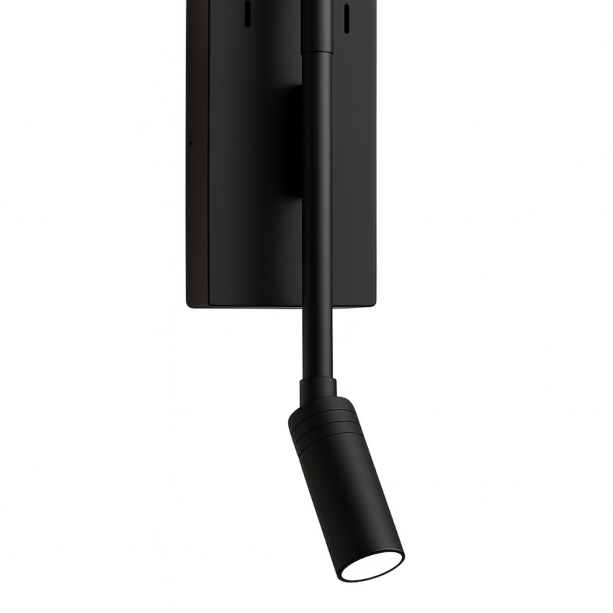 Aplique de pared LED TORCH LED/6W/230V + LED/3W negro