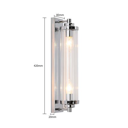 Aplique de pared LORENZO 2xE14/40W/230V cromo brillante