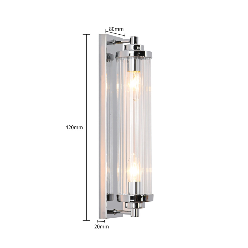 Aplique de pared LORENZO 2xE14/40W/230V cromo brillante