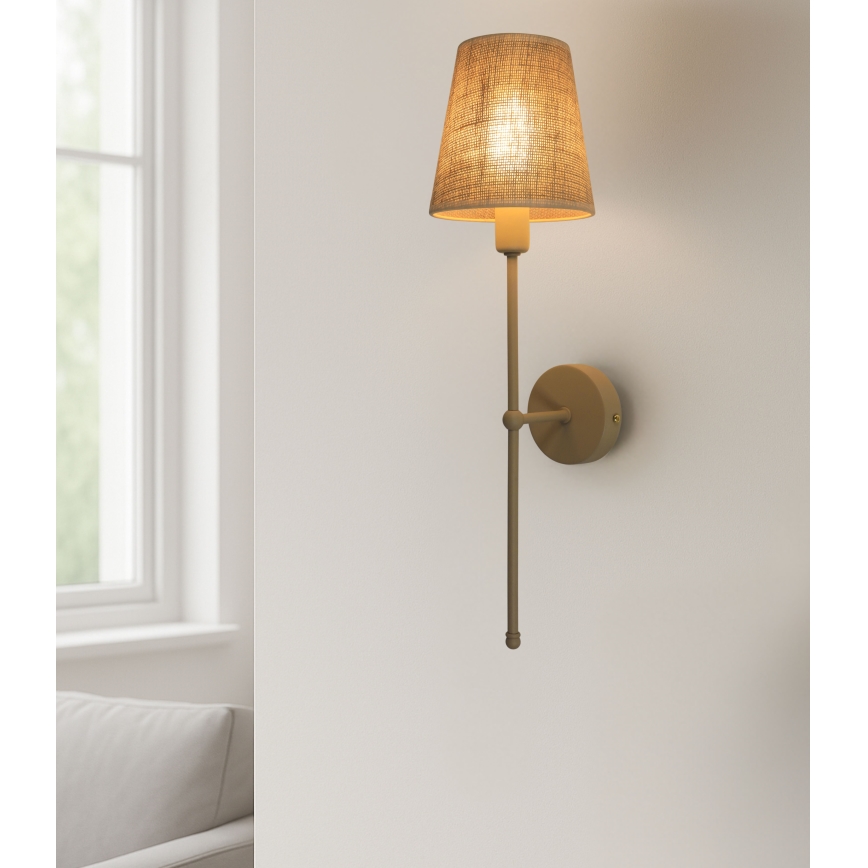 Aplique de pared MADELA 1xE14/40W/230V yute/beige