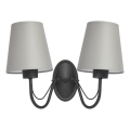 Aplique de pared MALBO 2xE27/15W/230V gris/negro