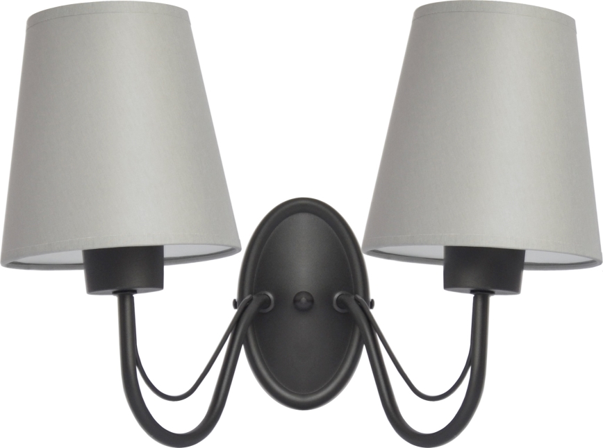 Aplique de pared MALBO 2xE27/15W/230V gris/negro