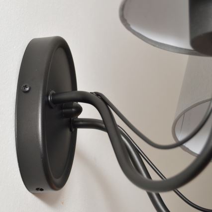 Aplique de pared MALBO 2xE27/15W/230V gris/negro