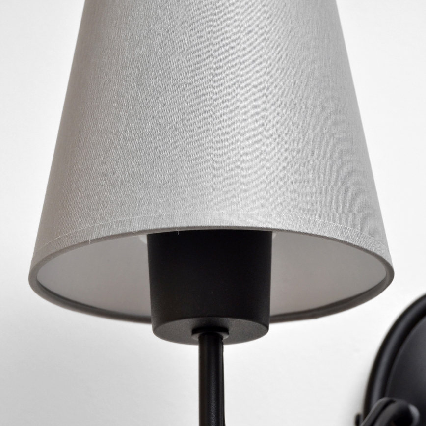 Aplique de pared MALBO 2xE27/15W/230V gris/negro