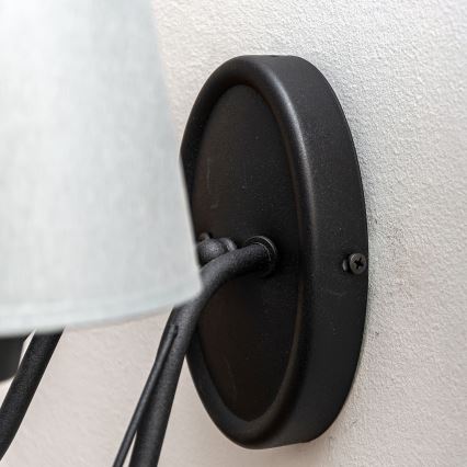 Aplique de pared MALBO 2xE27/15W/230V gris/negro