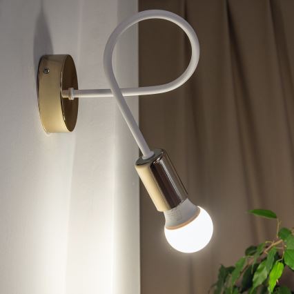 Aplique de pared OXFORD 1xE27/15W/230V dorado/blanco